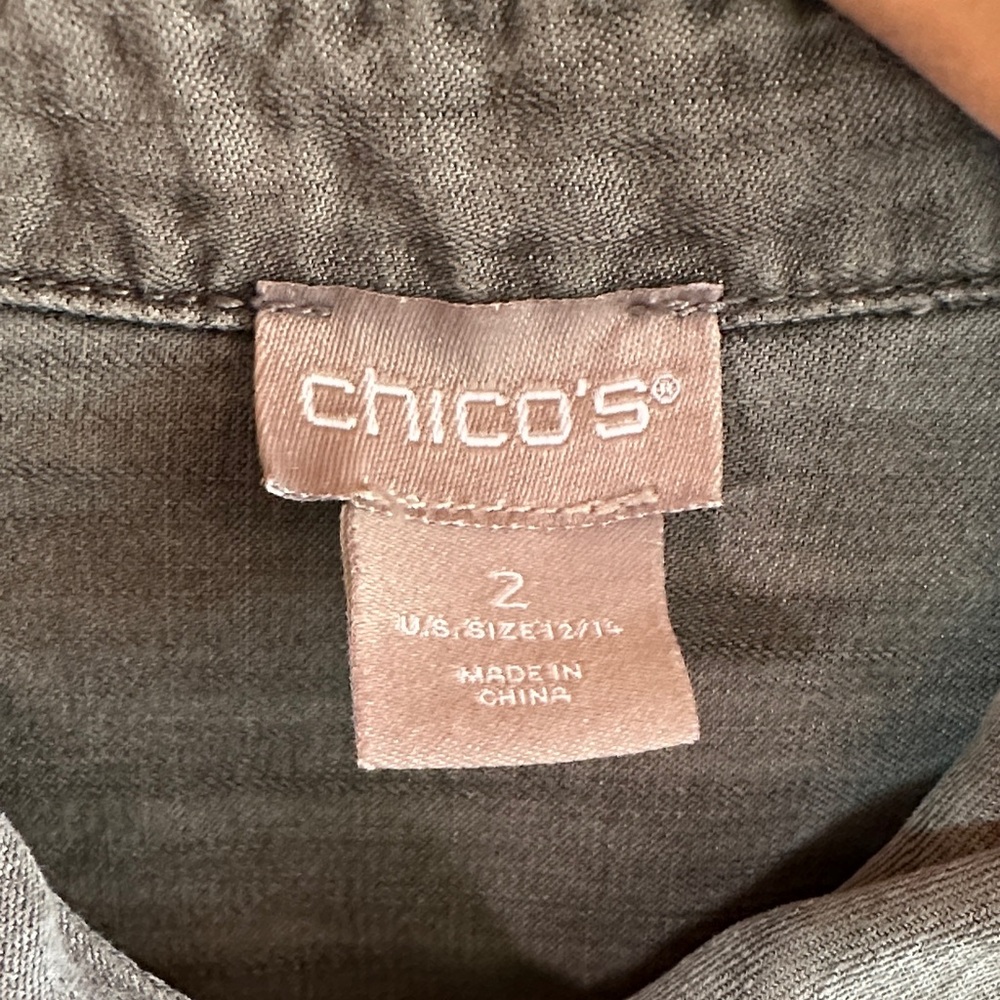 Chico's Gray Button-Down Blouse - image 3